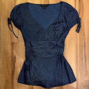 Express Small Silk Tie Back Blouse